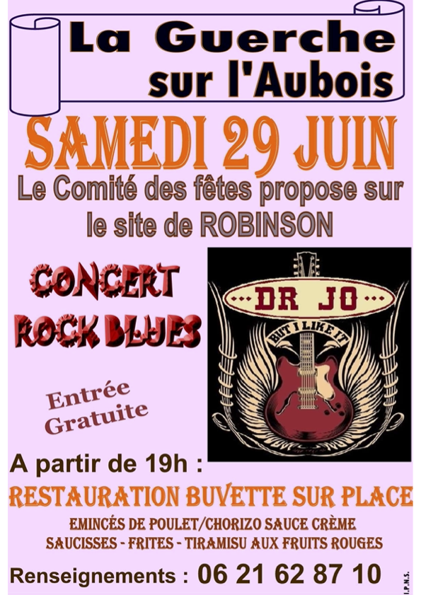 La Guerche-sur-l'Aubois : Concert Rock au Site de Robinson