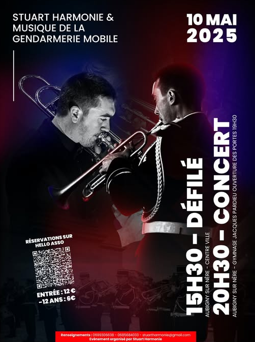 à 15h30 Défilé au Centre Ville. à 20h30 Concert au Gymnase Jacques PARDIEU.