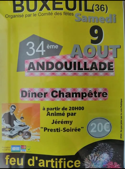 BUXEUIL (36) –  DINER CHAMPÊTRE.