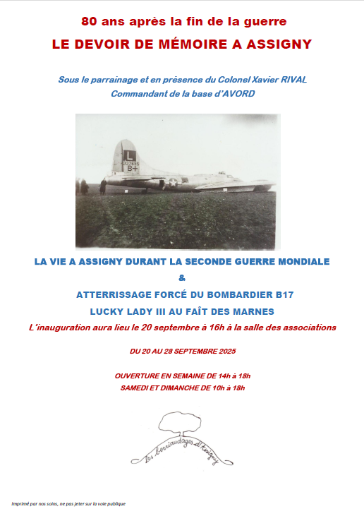 ASSIGNY – LE DEVOIR DE MEMOIRE.